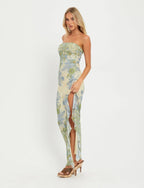 Flor | Vestido maxi sin tirantes
