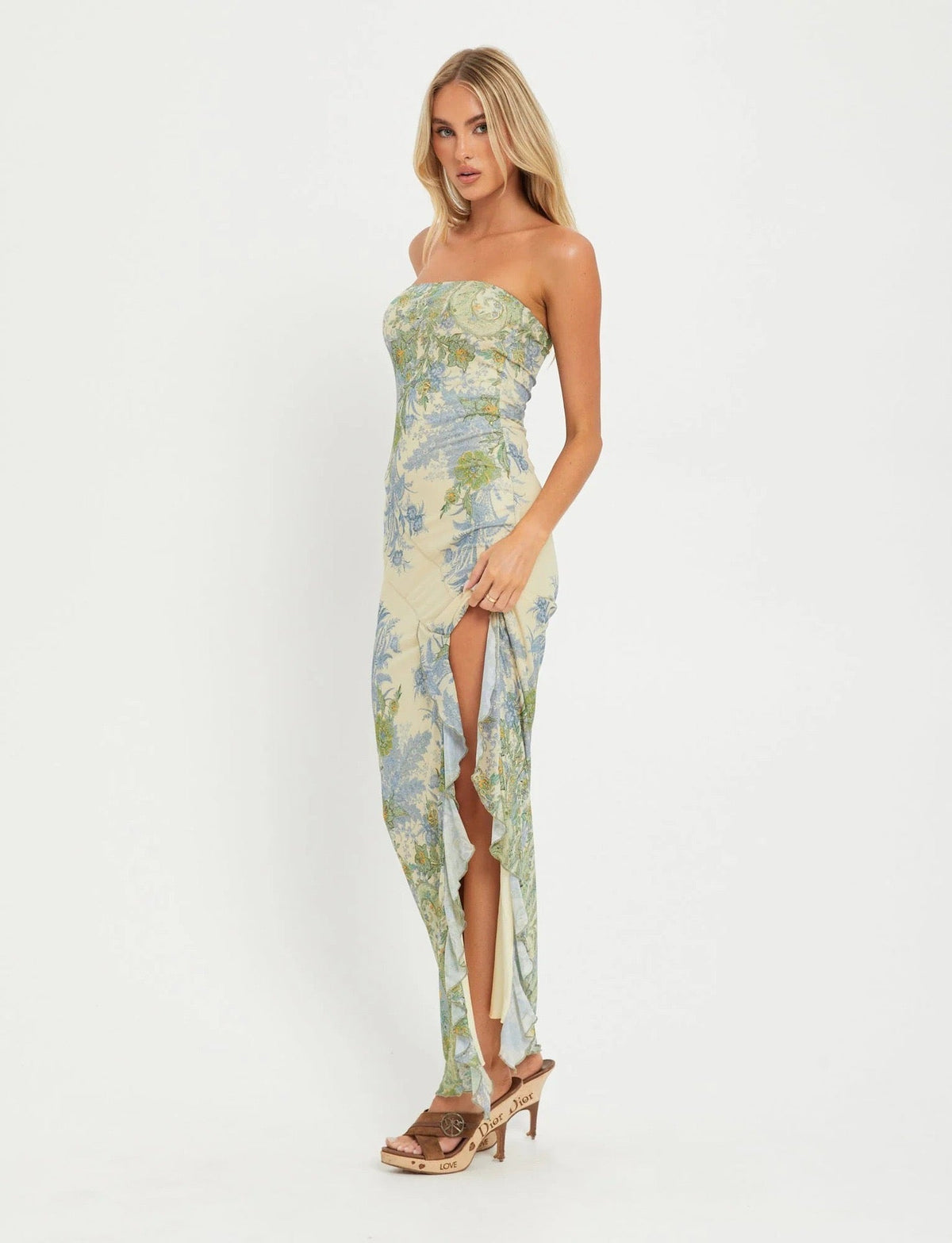 Flor | Vestido maxi sin tirantes
