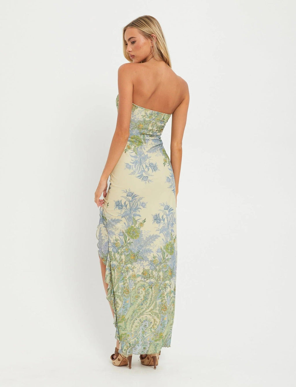 Flor | Vestido maxi sin tirantes