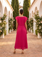 Serafina | Elegante vestido largo plisado con cintura anudada