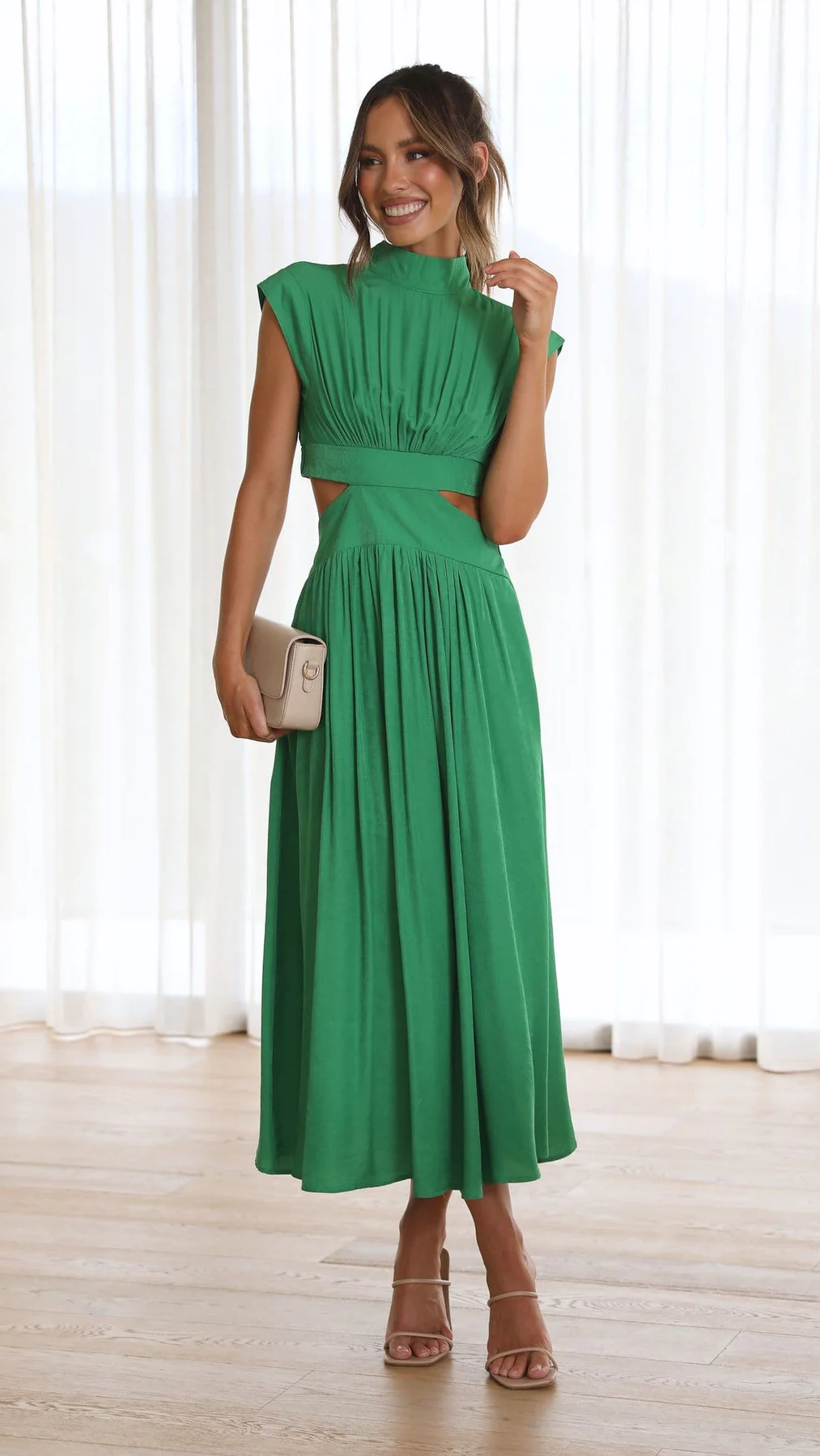 Quiara | Vestido midi con aberturas y bolsillos