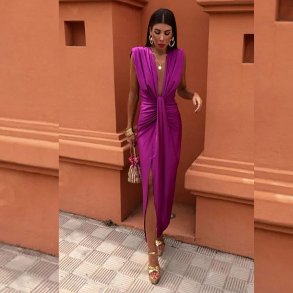 Isabela - Vestido de fiesta con escote pronunciado