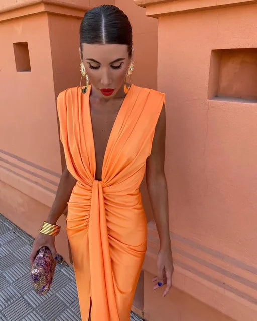 Isabela - Vestido de fiesta con escote pronunciado