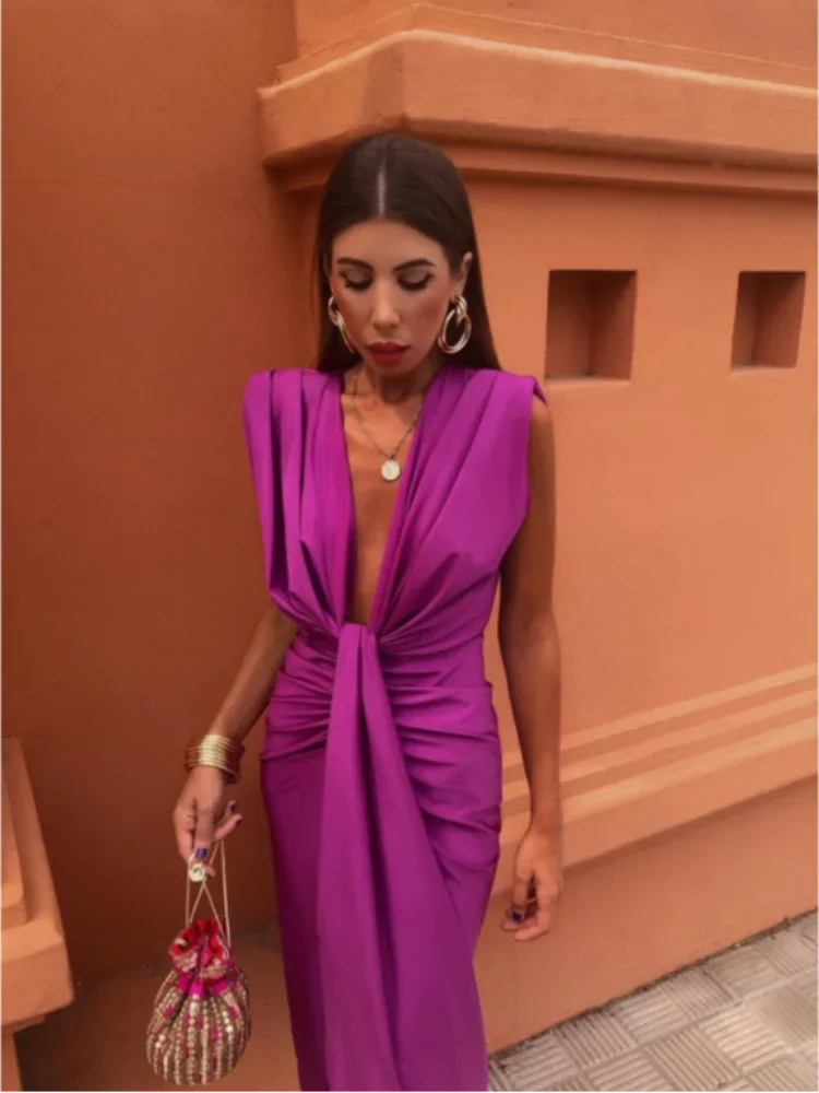 Isabela - Vestido de fiesta con escote pronunciado