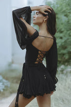 Luna | Mini vestido alegre con mangas abullonadas