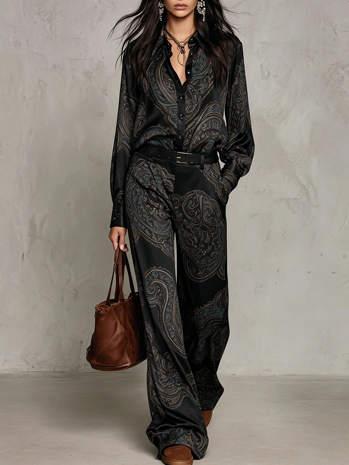 Nora | Conjunto Manga Larga Paisley
