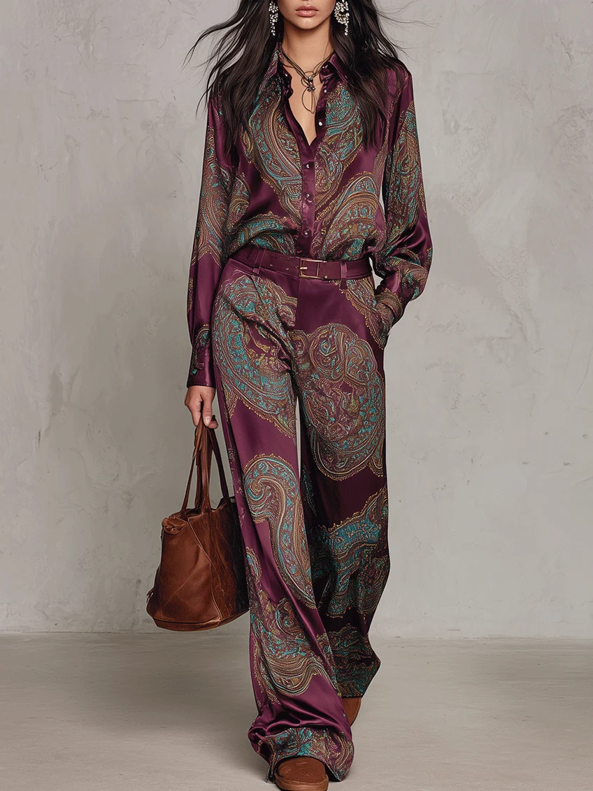 Nora | Conjunto Manga Larga Paisley