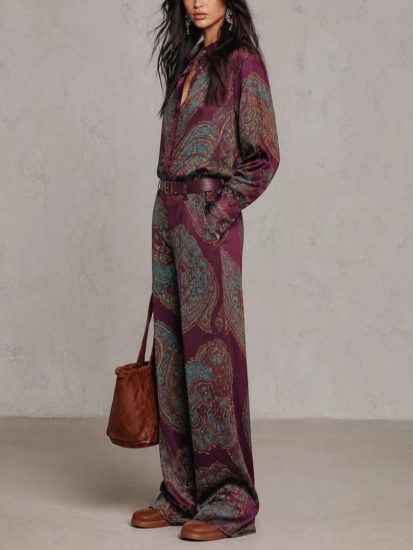 Nora | Conjunto Manga Larga Paisley