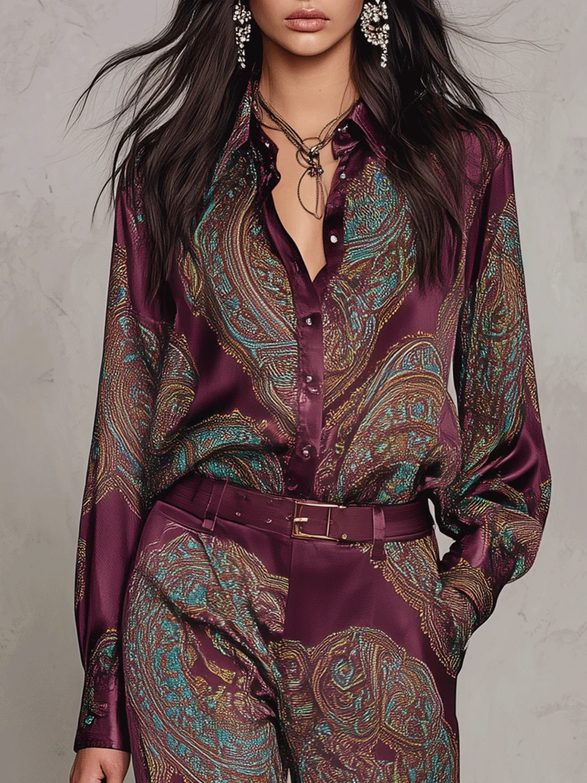 Nora | Conjunto Manga Larga Paisley