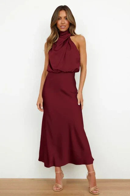 Beatriz | Vestido midi con hombros al descubierto