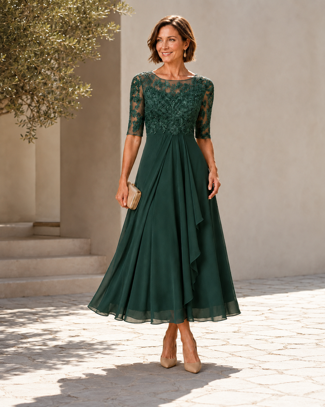 Victoria | Vestido Midi Elegante de Encaje