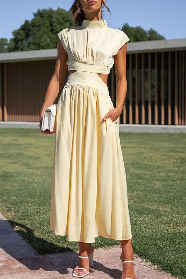 Quiara | Vestido midi con aberturas y bolsillos