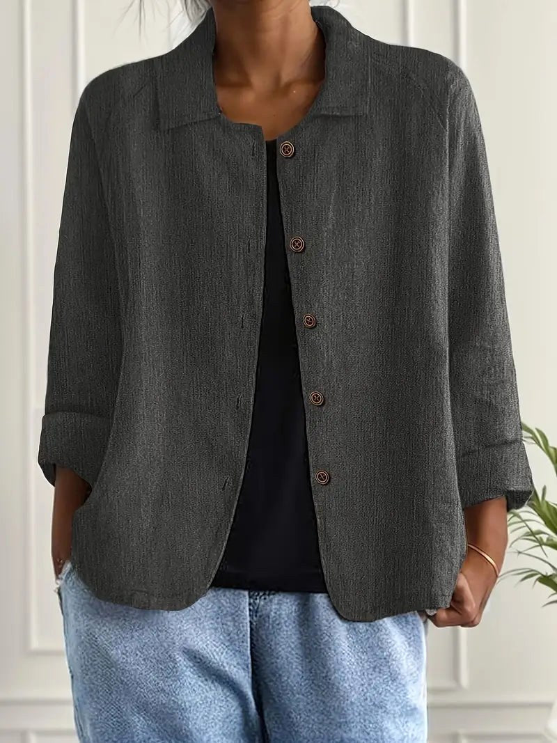 Nadia | Chaqueta tipo camisa de corte holgado con botones