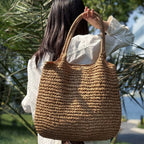 Melisa | Bolso bandolera de paja trenzada - Camello claro