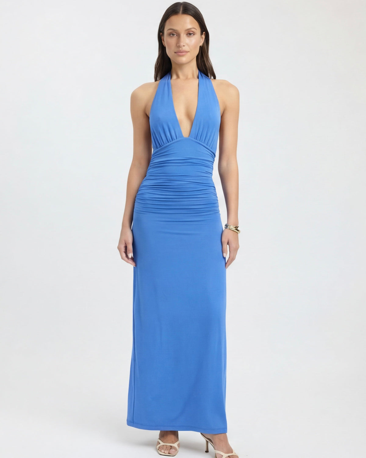 María | Vestido maxi con cuello halter