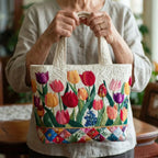 Bolso hecho a mano | Jardín de tulipanes