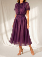 Florencia | Vestido largo con escote en forma de gota y ribete de encaje de gasa