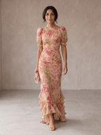 Rosalía | Vestido largo floral de gasa