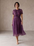 Florencia | Vestido largo con escote en forma de gota y ribete de encaje de gasa