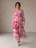 Mabel | Vestito a portafoglio con stampa floreale
