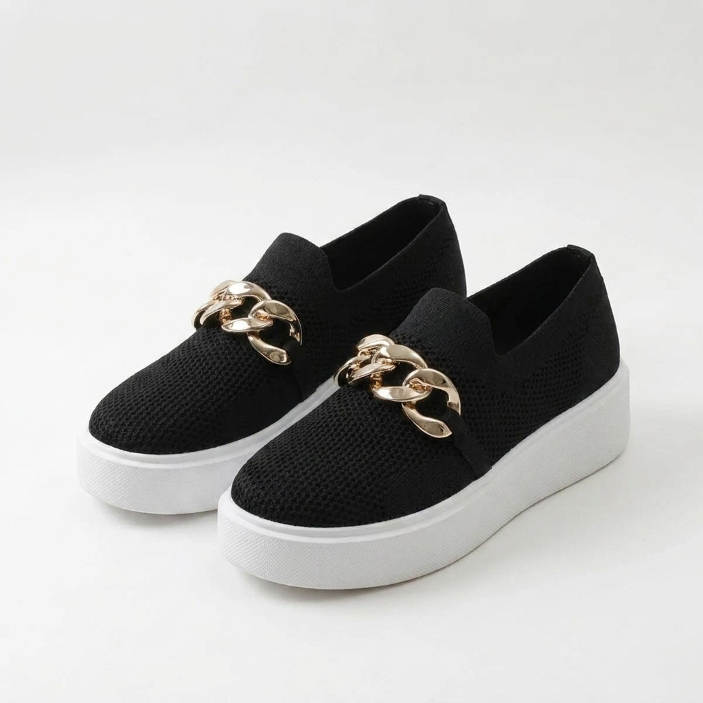 Evelyn | Mocasines con detalle de cadena metálica