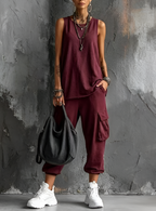 Conjunto Elena | Conjunto informal de corte holgado con bolsillos