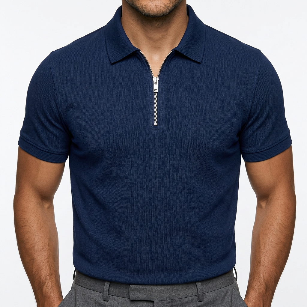 Polo Hombre Cremallera Slim Fit Transpirable