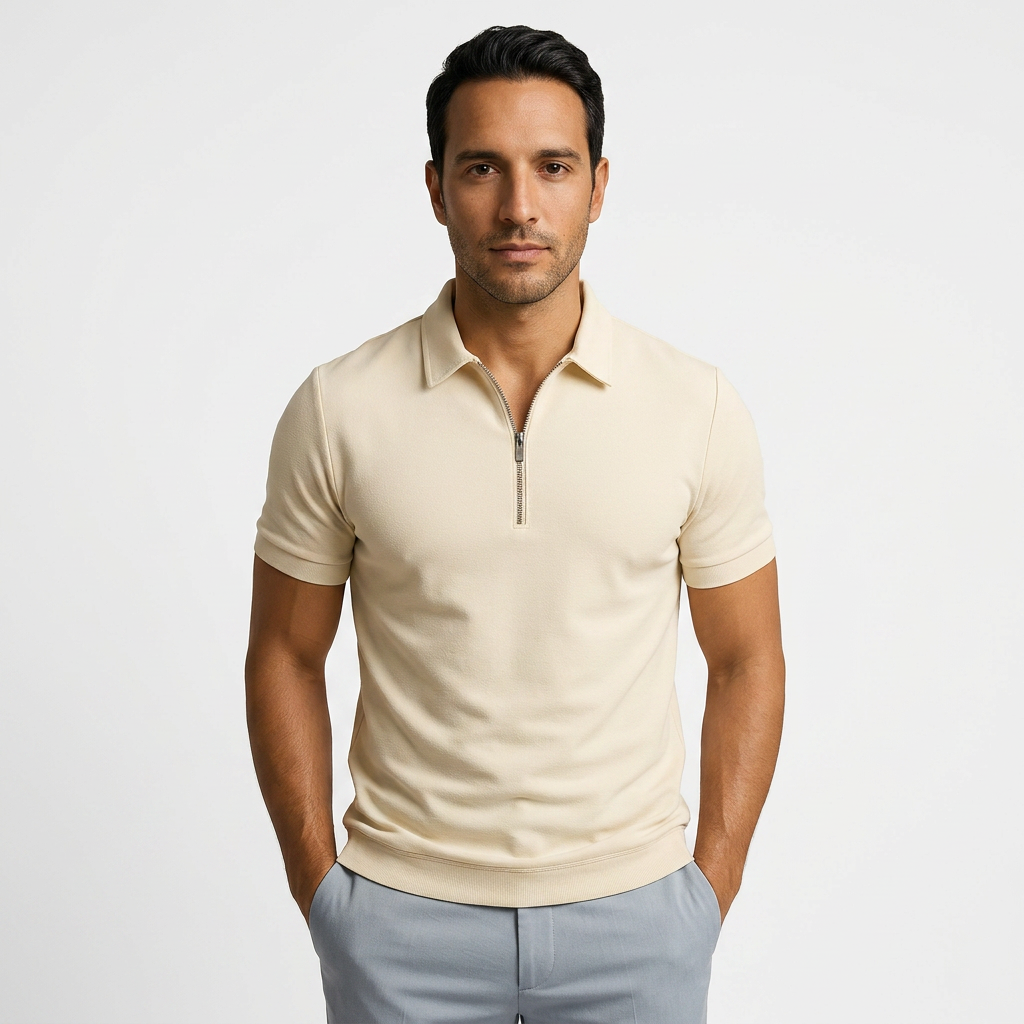 Polo Hombre Cremallera Slim Fit Transpirable