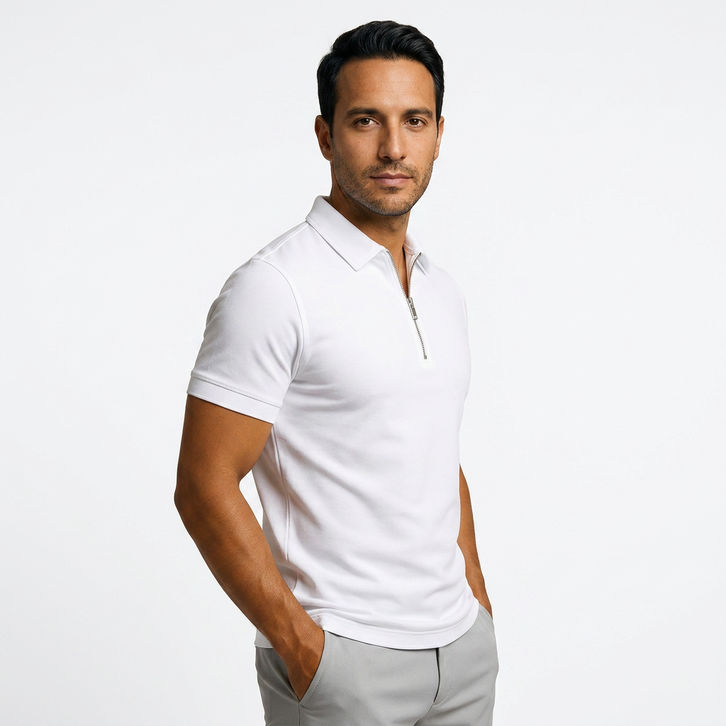Polo Hombre Cremallera Slim Fit Transpirable
