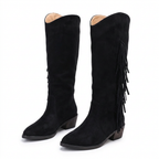 Botas Ante Flecos Tacón Grueso