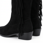 Botas Ante Flecos Tacón Grueso