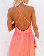 Bianca | Vestido largo en color coral claro