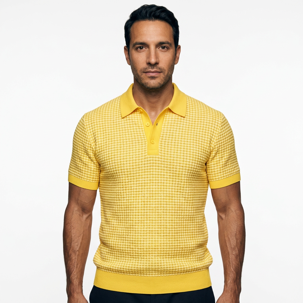 Polo isa Cuello Waffle Hombre