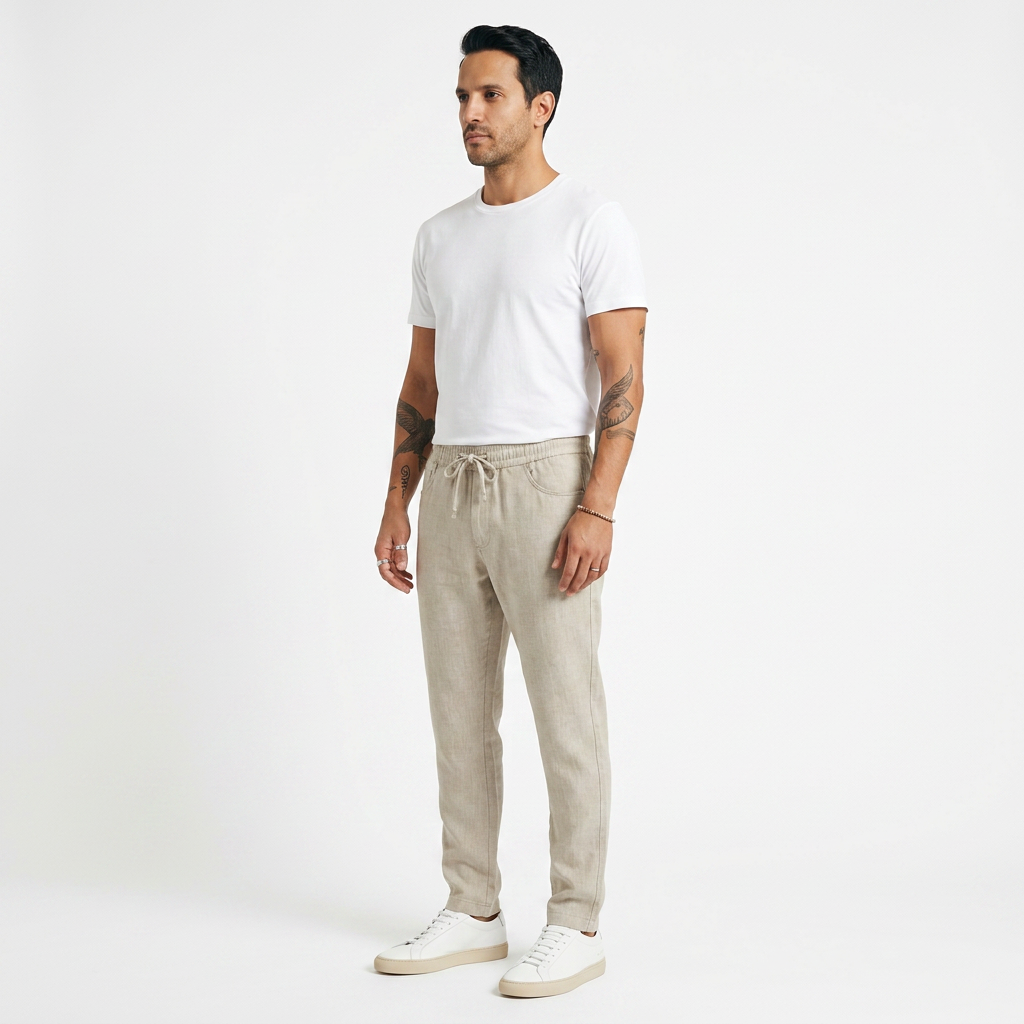 Pantalón Lino Relajado Hombre