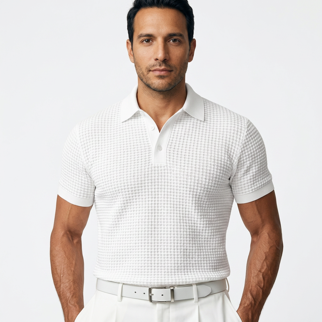 Polo isa Cuello Waffle Hombre