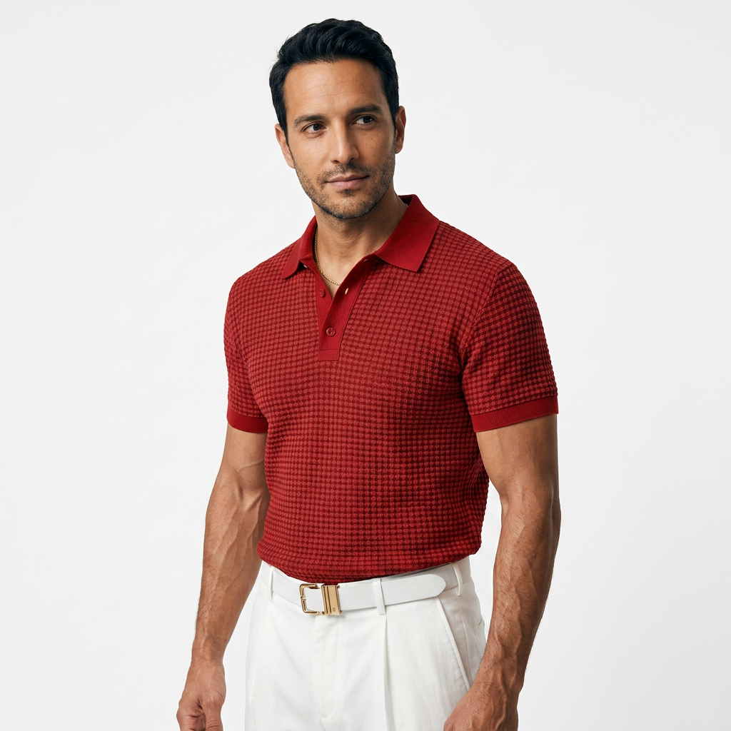Polo isa Cuello Waffle Hombre