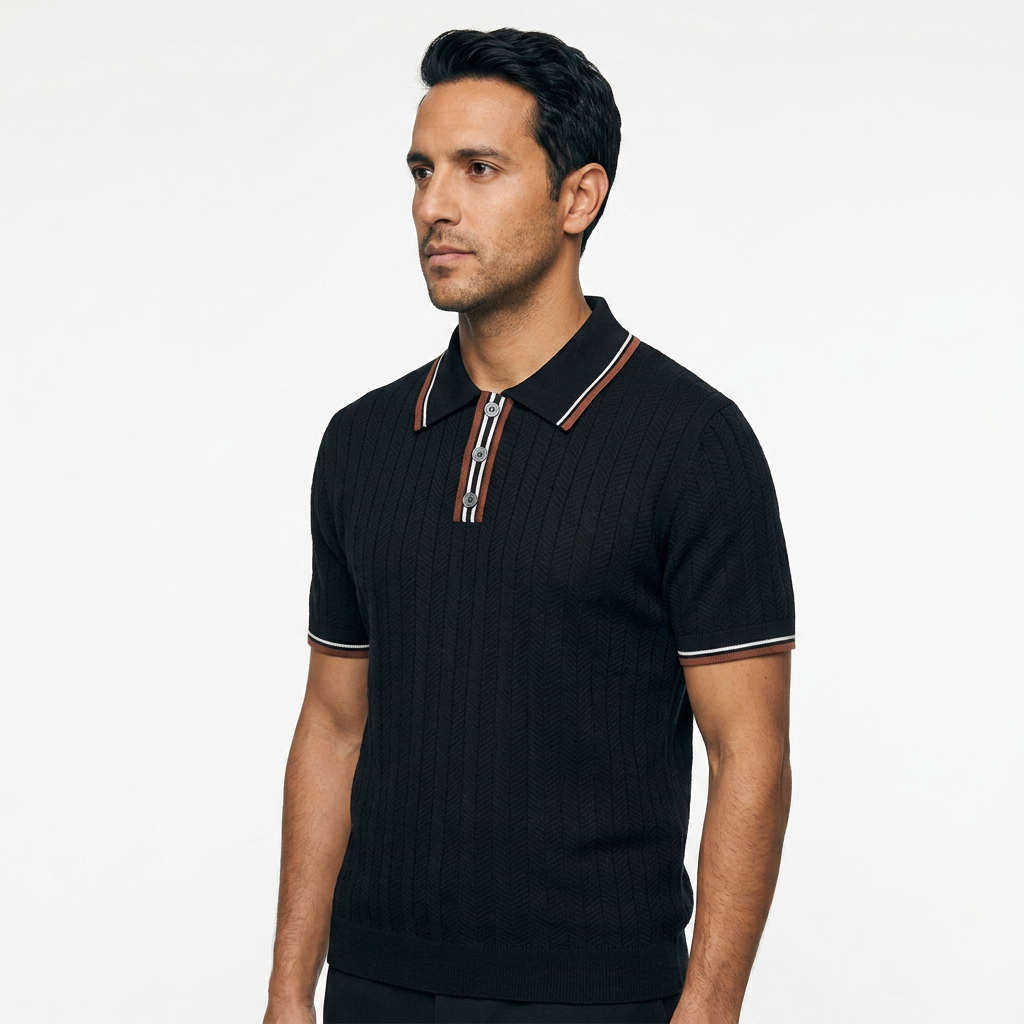 Polo Punto Vintage Tres Botones