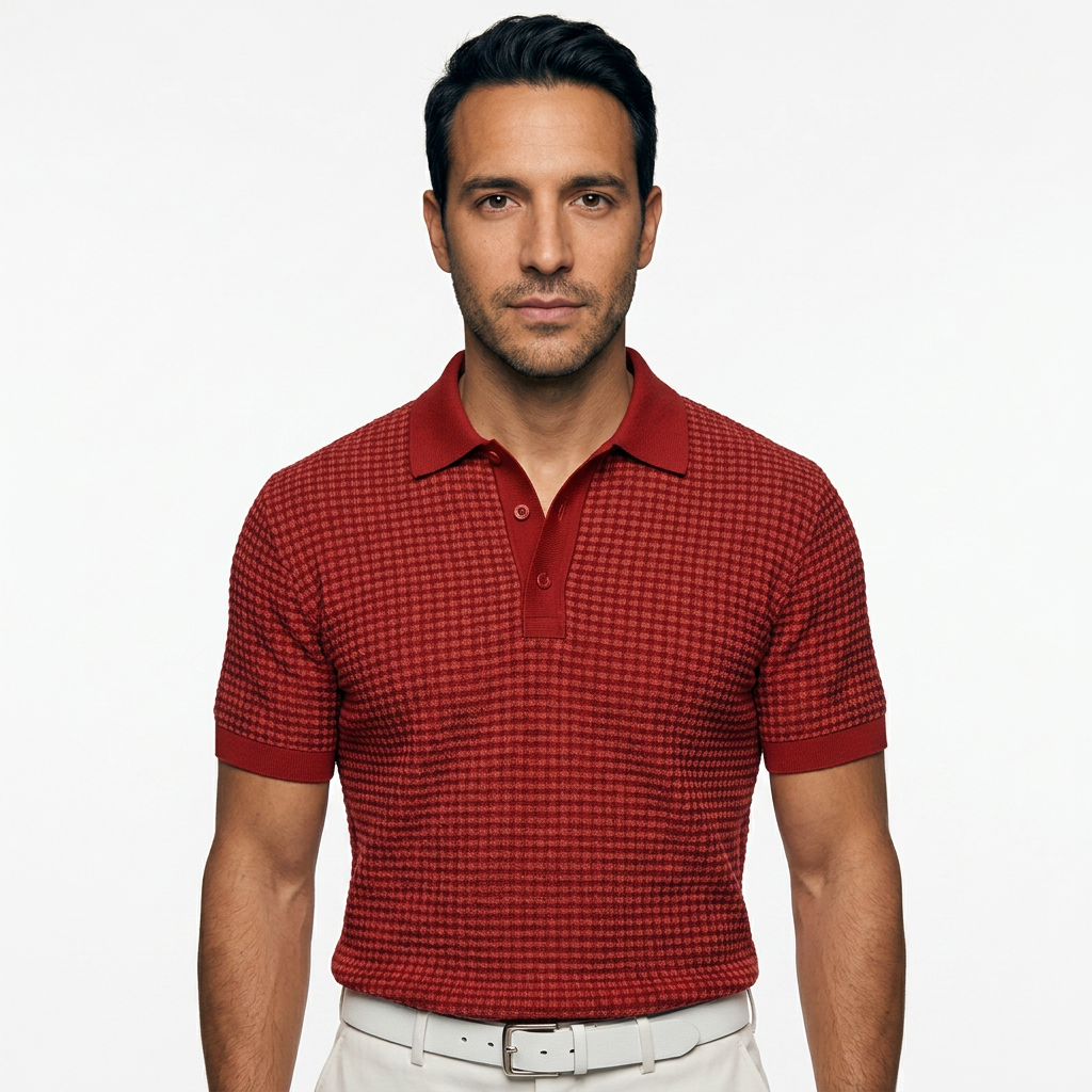 Polo isa Cuello Waffle Hombre
