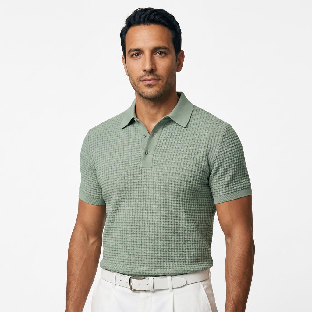 Polo isa Cuello Waffle Hombre