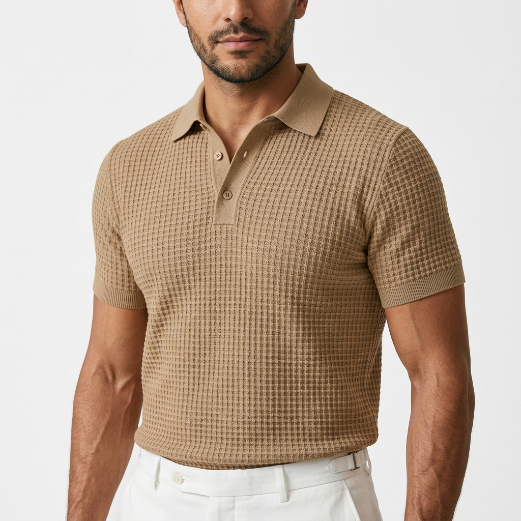 Polo isa Cuello Waffle Hombre