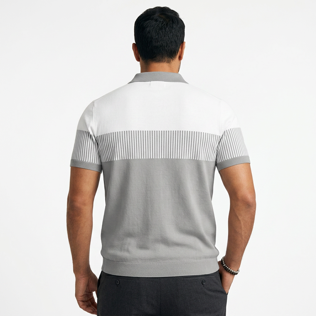 Polo Rayas Cremallera Hombre