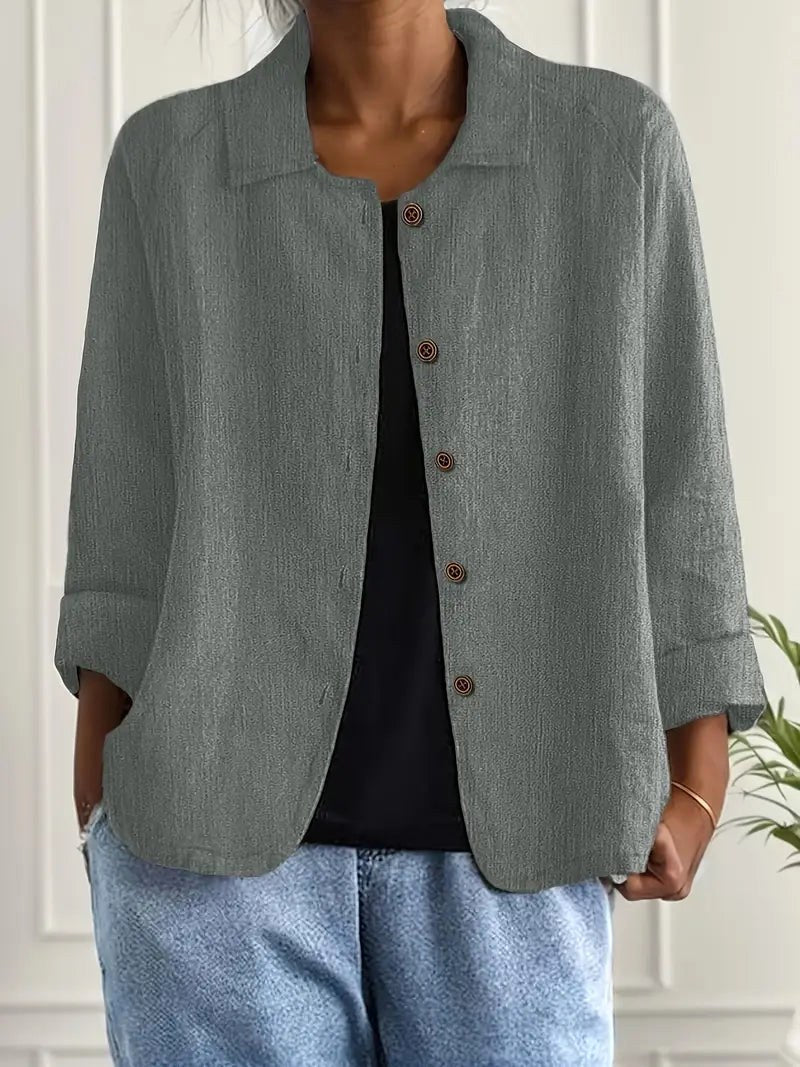 Miriam | Chaqueta tipo camisa de corte holgado con botones