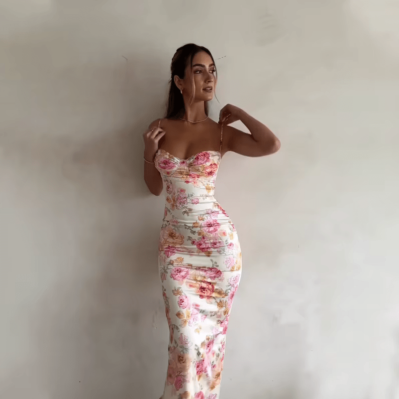 Andrea | Vestido largo veraniego con estampado floral