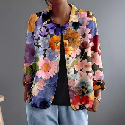 Flor | Chaqueta tipo camisa de corte holgado con botones