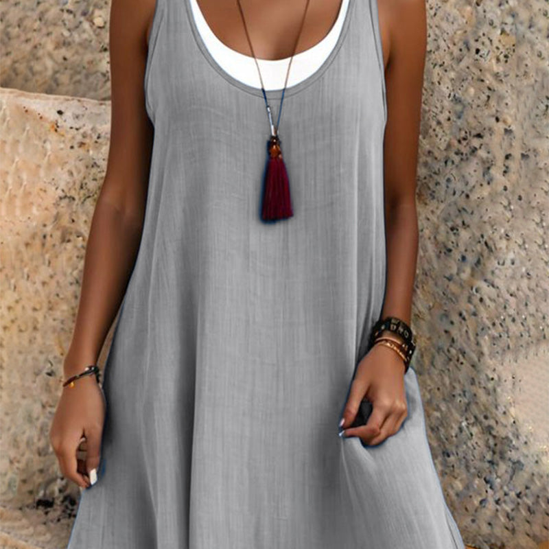 ✨¡Novedad! Vestido veraniego sin tirantes con efecto superpuesto - 🔥¡Ahorra ahora un 50 %!
